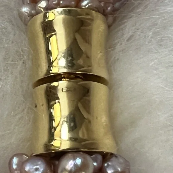 Graduated Pink Freshwater Cultured Pearl Torsade Necklace in 750 Gold. 💓 - Picture 9 of 11